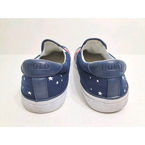 Polo Ralph Lauren Thompson P Men's 11 Bear Lighthouse Flag Slip On Canvas Shoes - Picture 7 of 10